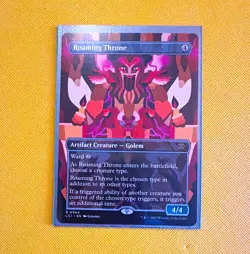 Roaming Throne 0344 Foil Borderless Rare Artifact Creature Golem MTG EN - Image 1