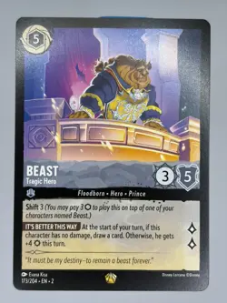 Disney Lorcana TCG Rise of the Floodborn Beast Tragic Hero 173/204 Mint Non-Foil - Image 1