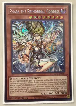 YuGiOh! Phara the Primordial Goddess (Secret Rare) CORI-EN022 1st Edition NM - Image 1