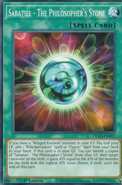 YUGIOH CARD - 1 x SABATIEL THE PHILOSOPHER'S STONE DLCS-EN017 1ST EDITION - Image 1