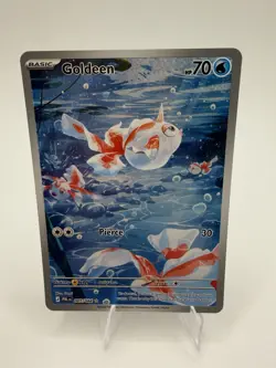 Goldeen Illustration IR Rare 087/084 Pitch Black Card in hand! Pokemon English - Image 1