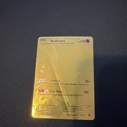 Pokemon Reshiram Secret Rare Holo Gold Full Art 114/113 Black & White TCG Card - Image 1
