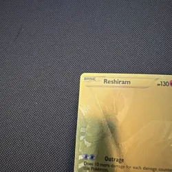 Pokemon Reshiram Secret Rare Holo Gold Full Art 114/113 Black & White TCG Card - Image 2