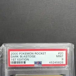 Dark Blastoise 1st edition 20/82 Team Rocket Non-Holo Card PSA 9 - Image 2