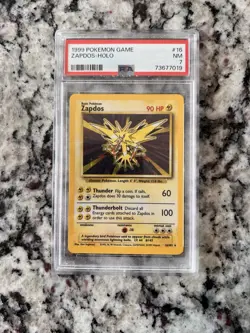 1999 Pokemon TCG Base Set Zapdos Holo Rare Card 16/102 PSA 7 - Image 1