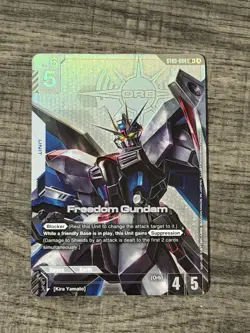 Bandai Gundam Card Game Freedom Gundam ST09-004 LR+ Holo Alt Art Unit EN - Image 1