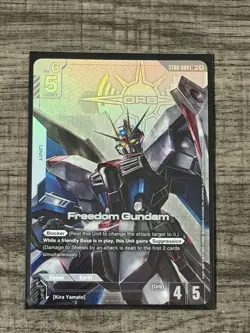 Bandai Gundam Card Game Freedom Gundam ST09-004 LR+ Holo Alt Art Unit EN - Image 3