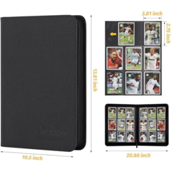 9-Pocket Zip Card Binder – 540 Double-Sided PU Album for MTG, TCG, Sports (Black - Image 2