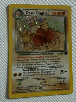 Vintage 2000 Pokemon Team Rocket Holo Dark Dugtrio 6/82 Rare WOTC Card DMG - Image 1