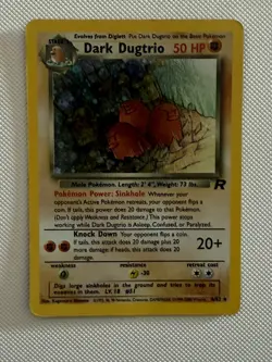 Vintage 2000 Pokemon Team Rocket Holo Dark Dugtrio 6/82 Rare WOTC Card DMG - Image 3
