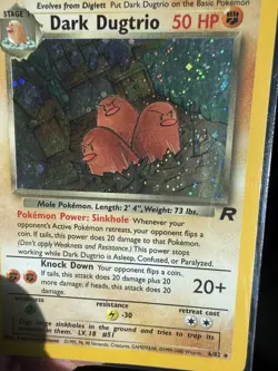 Vintage 2000 Pokemon Team Rocket Holo Dark Dugtrio 6/82 Rare WOTC Card DMG - Image 5