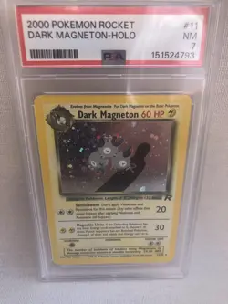 PSA 7 WOTC 2000 Team Rocket Unlimited Dark Magneton 11/82 Holo Rare Card NM - Image 1