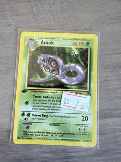 Arbok 31/62 1st Edition Uncommon Fossil Pokemon Card Moderate Play LP - Image 1