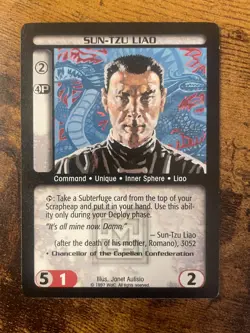 Battletech CCG TCG Card Rare Mercenaries Sun-Tzu Liao - Image 1
