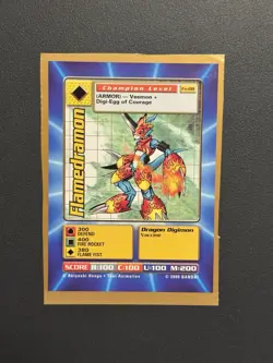 Flamedramon Digimon Card Digital Monsters Bandai 2000 Fx-08 Promo Card RARE - Image 1