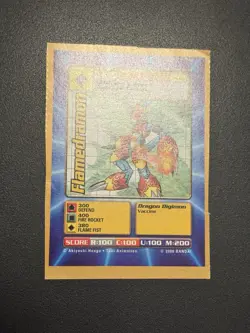 Flamedramon Digimon Card Digital Monsters Bandai 2000 Fx-08 Promo Card RARE - Image 3