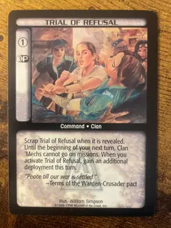 Battletech CCG TCG Card Game Rare Arsenal Expansion Trial of Refusal - Image 1