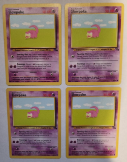 Pokemon TCG Fossil Slowpoke 55/62 Unlimited 4 Card Lot WOTC 1999 Near Mint NM - Image 1