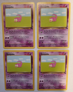 Pokemon TCG Fossil Slowpoke 55/62 Unlimited 4 Card Lot WOTC 1999 Near Mint NM - Image 2