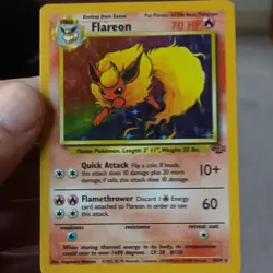 Pokemon TCG Flareon 3/64 Jungle Holo Rare Unlimited English 1999 70HP - Image 1