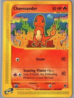 Charmander 98/165 Common Expedition Base Set Pokemon Damaged - Image 1