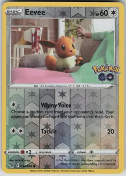 Eevee Reverse Holo Common Pokemon GO 054/078 LP - Image 1