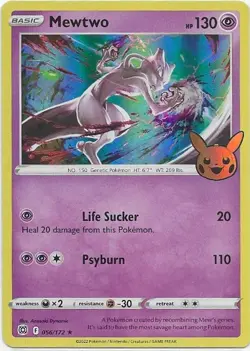 Mewtwo 056/172 Holo Promo Trick or Trade BOOster Pokemon Near Mint - Image 1