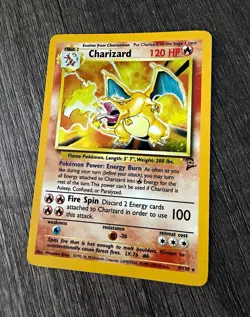 Pokemon TCG Charizard 4/130 Base Set 2 Holo Rare English Stage 2 120 HP - Image 1