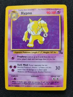 Pokemon fossil red logo 3rd print 1999 2000 hypno 23/62 and kabutops 24/62 - Image 2