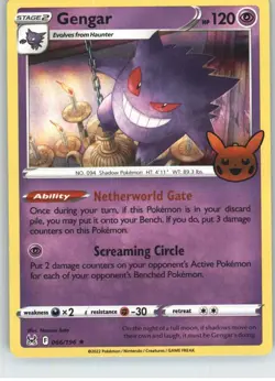Gengar (2022 Copyright Date) 066/196 Holo Trick or Trade BOOster 2023 Pokemon NM - Image 1