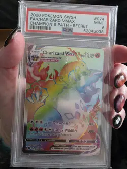 2020 Charizard VMAX 074/073 Rainbow Rare PSA 9 Mint – Champion's Path Pokemon - Image 1