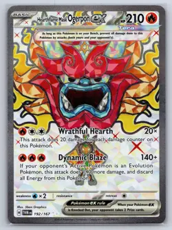 Hearthflame Mask Ogerpon ex 192/167 Twilight Masquerade Ultra Rare Holo Pokemon - Image 1