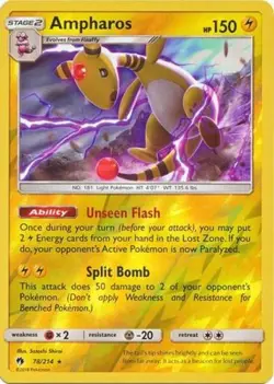 Lightly Played Ampharos - 78/214 - Reverse Holo Pokemon Lost Thunder - Image 1