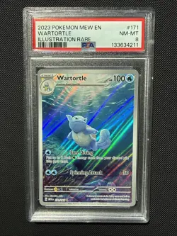 Pokemon Wartortle Illustration Rare: Scarlet & Violet 151 PSA 8 #171/165 English - Image 1