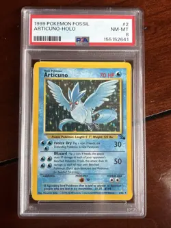 Pokemon Fossil Articuno 2/62 Holo Rare PSA 8 - Image 1