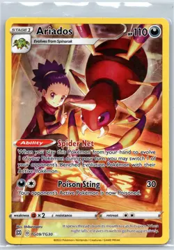 Ariados TG09/TG30 Holo Brilliant Stars Trainer Gallery Pokemon Holo NM - Image 1