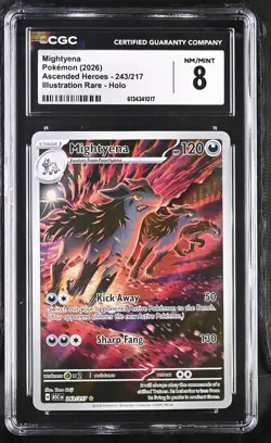 CGC 8 NM/MINT Mightyena 243/217 Ascended Heroes IR Illustration Rare Pokemon - Image 1