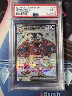 Pokemon TCG Charizard EX Obsidian Flames Ultra Rare Holo Card 215/197 PSA 9 - Image 1