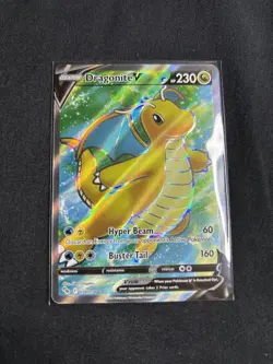Pokemon Go Dragonite v Full Art Ultra Rare Holo Card 076/078 2022 NM - Image 1