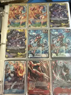 MASSIVE ONE PIECE CARD LOT, 160 +CARDS W BINDER Op 16 Op13 And More - Image 3