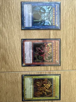 Yu-Gi-Oh! TCG Set of Egyptian God Cards (Obelisk, Ra, Slifer) LC01-EN001 2 & 3 - Image 1