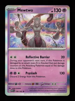 Mewtwo 150/165 Rare 151 Pokemon Cards - Image 1