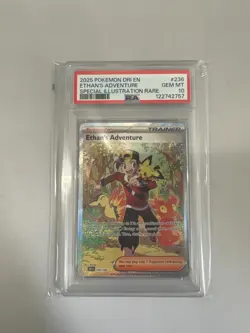 PSA 10 Ethan's Adventure SIR 236/182 Destined Rivals Pokemon Card Gem Mint 10 - Image 1