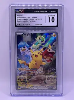 Pikachu - 001/SV-P 001/SV-P Sv-P Promotional Cards Holo (Chinese) CGC 10 - Image 1