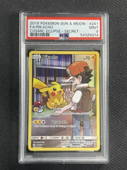 Pokemon Card PSA 9 MINT Pikachu Cosmic Eclipse Secret Full Art S&M 241/236 - Image 1