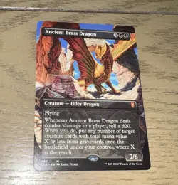 Wizards of the Coast MTG Ancient Brass Dragon CLB Borderless Mythic #367 - Image 1