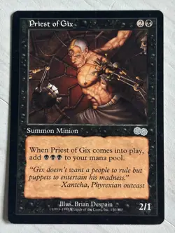 Priest of Gix Urza's Saga Regular LP Light Play MTG Magic the Gathering Vintage - Image 1