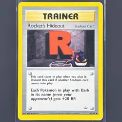 Rocket’s Hideout 63/64 Neo Revelation Uncommon Stadium Trainer Pokemon Card WOTC - Image 1