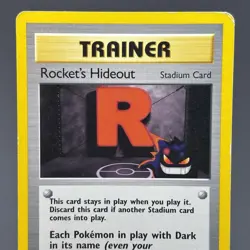 Rocket’s Hideout 63/64 Neo Revelation Uncommon Stadium Trainer Pokemon Card WOTC - Image 3