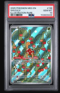 Pokemon TCG Shuckle Holo Illustration Rare Card 136/132 Mega Evolution PSA 10 - Image 1